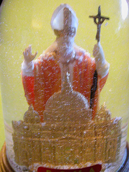 Yep, I found the Pope in a snowglobe purchased in Rome in a cathedral gift shop.