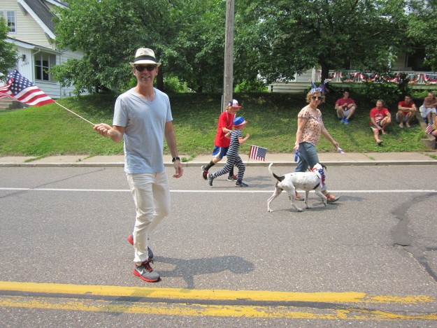 the Nordby Frye family in the Lake Elmo 4th of July parade