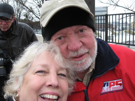 IMG_0596 Judy and Bob wait in line Feb. 2, 2008 at the Target Center in Minneapolis to see Barack Obama. Huge crowd. Very exciting.