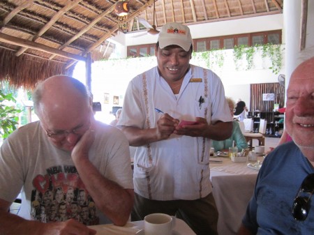 Manuel, our comedian waiter.