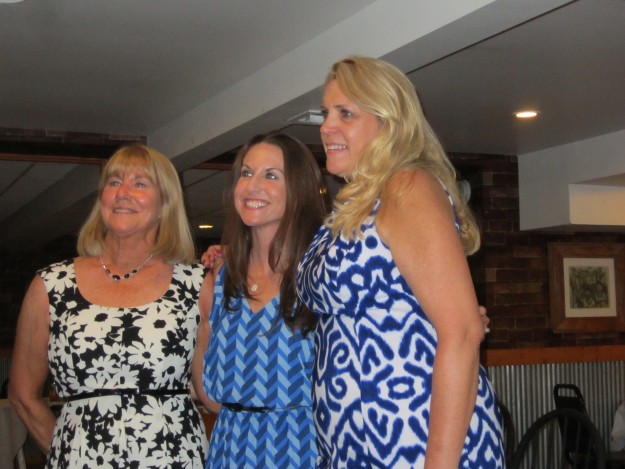 Sarah with her mother, left, and Tony's mother at the rehearsal dinner