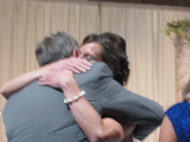 My favorite photo even if out of focus -- Jon and his daughter. He had a close call this last year -- I was overcome