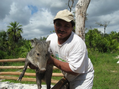 IMG_1998 zookeeper and baby javalina
