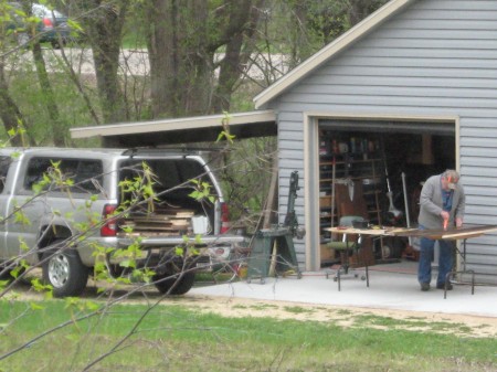 lots of hauling and sawing back and forth from Bob's building