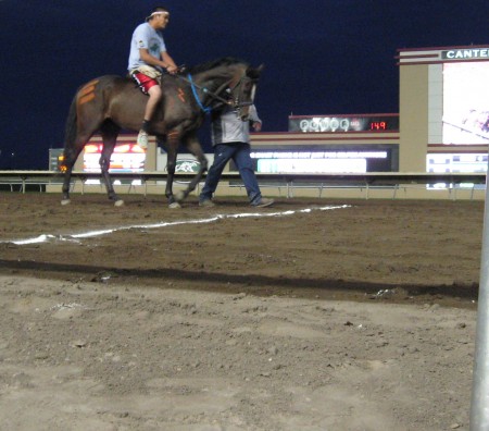 another rider coming up to the start line