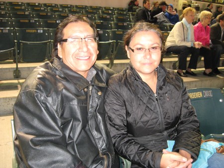 Stanley Looking Horse, Jr. and his girlfriend. They live in Minneapolis and he teaches Lakota. 