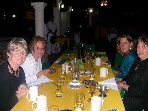 Ann and friends at dinner